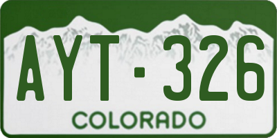 CO license plate AYT326