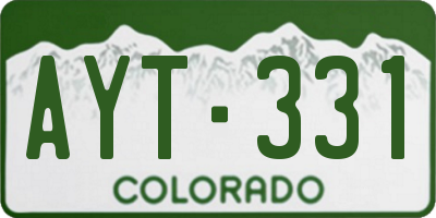 CO license plate AYT331