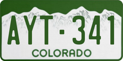 CO license plate AYT341