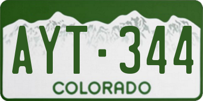 CO license plate AYT344