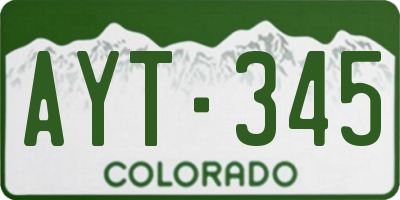 CO license plate AYT345