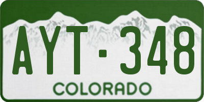 CO license plate AYT348
