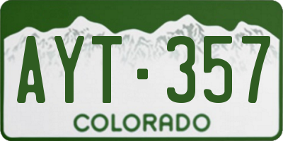 CO license plate AYT357