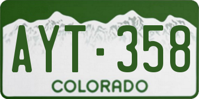 CO license plate AYT358