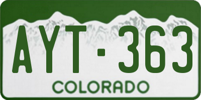 CO license plate AYT363