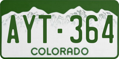 CO license plate AYT364