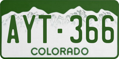 CO license plate AYT366