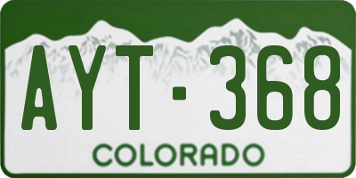 CO license plate AYT368