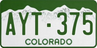 CO license plate AYT375