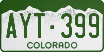 CO license plate AYT399