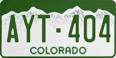 CO license plate AYT404