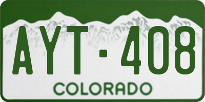 CO license plate AYT408