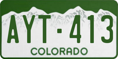 CO license plate AYT413