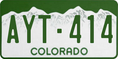 CO license plate AYT414