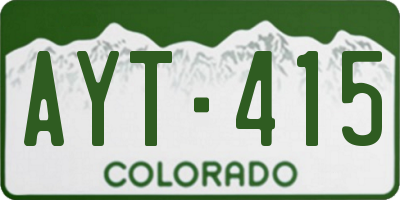 CO license plate AYT415