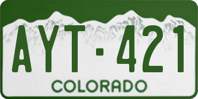 CO license plate AYT421
