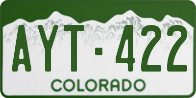 CO license plate AYT422