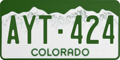 CO license plate AYT424