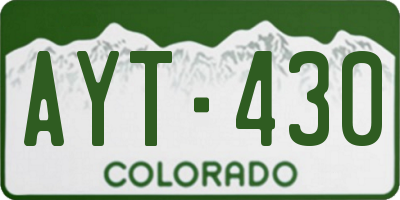 CO license plate AYT430