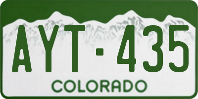 CO license plate AYT435