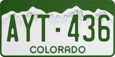 CO license plate AYT436