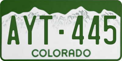 CO license plate AYT445