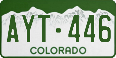CO license plate AYT446