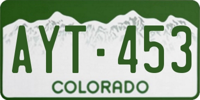 CO license plate AYT453