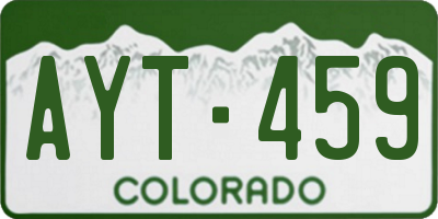 CO license plate AYT459