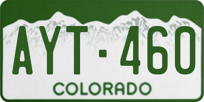 CO license plate AYT460