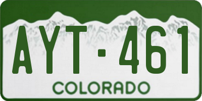 CO license plate AYT461