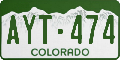 CO license plate AYT474