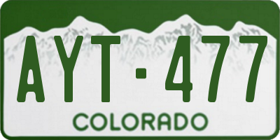 CO license plate AYT477