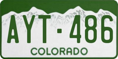 CO license plate AYT486