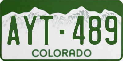 CO license plate AYT489