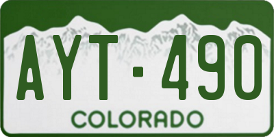 CO license plate AYT490