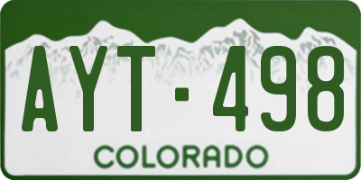 CO license plate AYT498