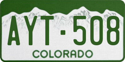 CO license plate AYT508