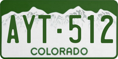 CO license plate AYT512