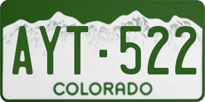 CO license plate AYT522