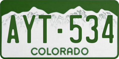 CO license plate AYT534