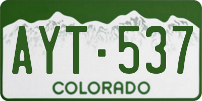 CO license plate AYT537