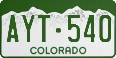 CO license plate AYT540