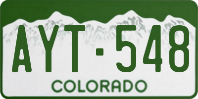 CO license plate AYT548