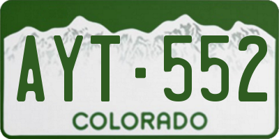 CO license plate AYT552