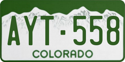 CO license plate AYT558