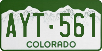 CO license plate AYT561