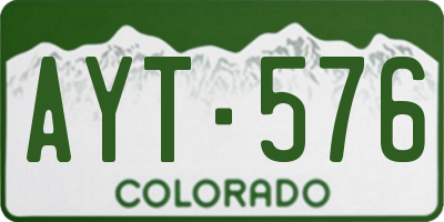 CO license plate AYT576