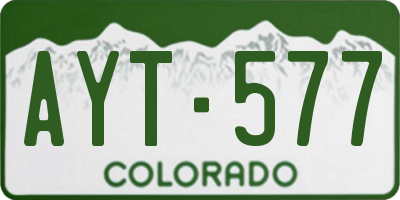 CO license plate AYT577
