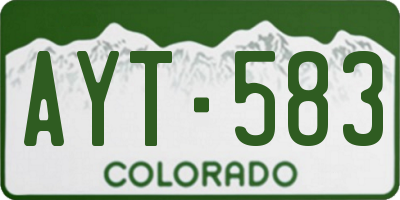 CO license plate AYT583